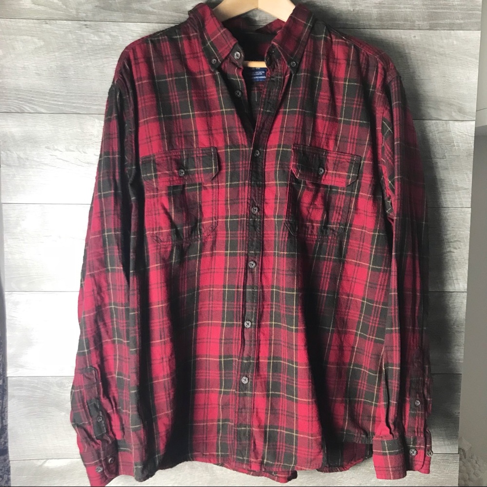 Faded glory plaid button down men’s shirt